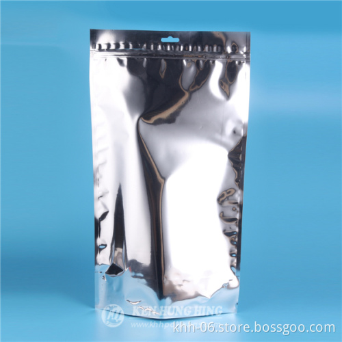 Custom printing clear front foil back stand up ziplock fitness clothes bags